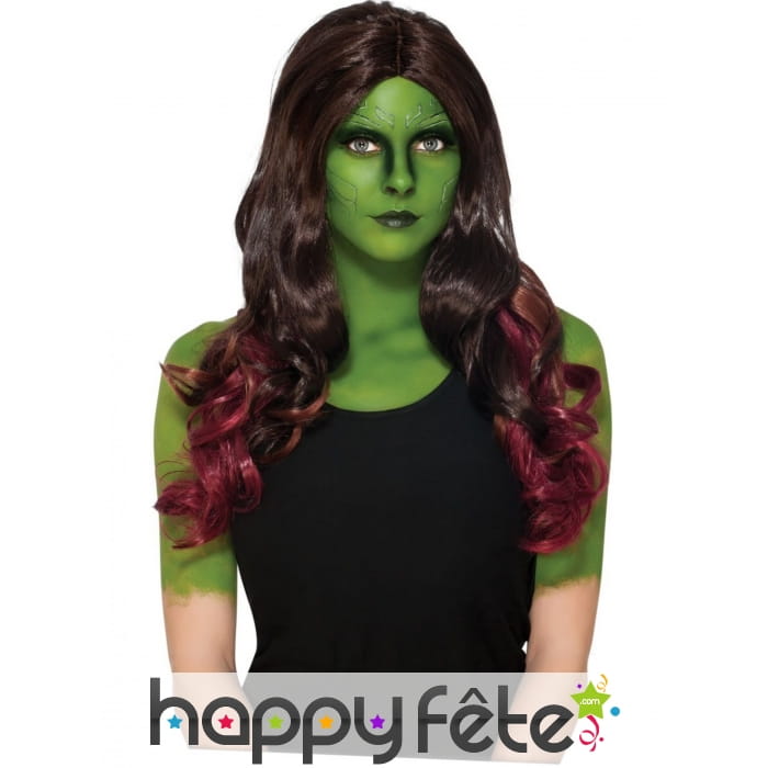 Longue perruque de Gamora pour femme