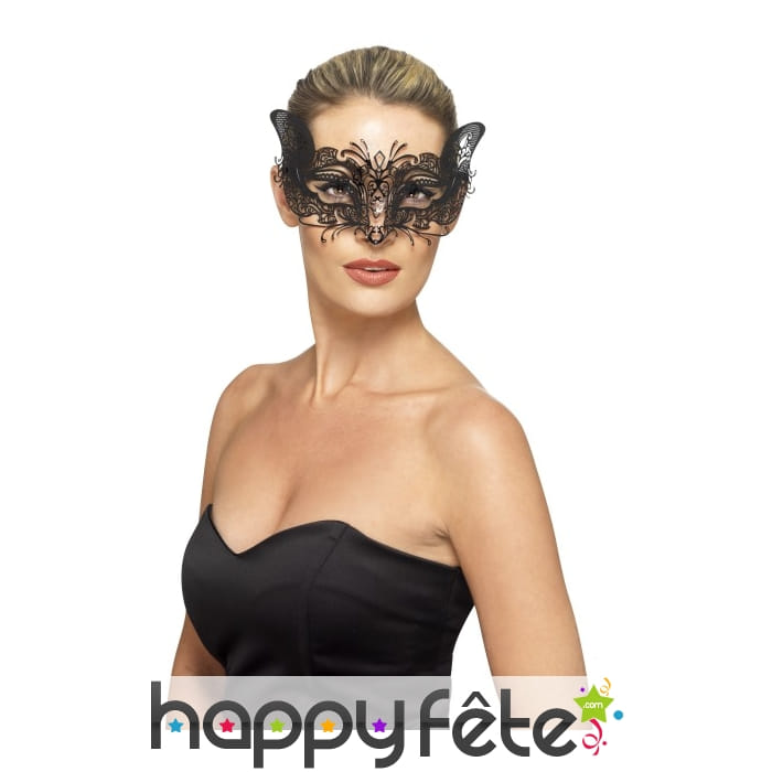 Loup papillon en filigrane noir