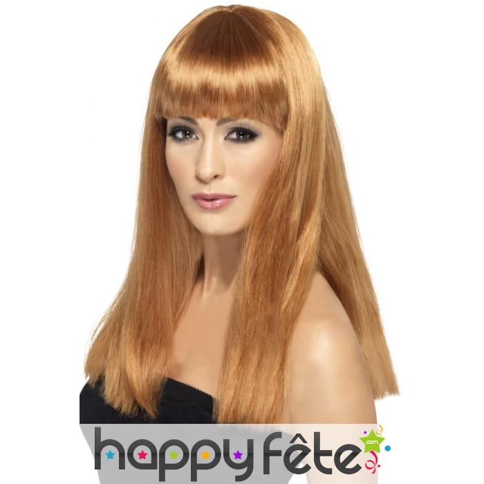 Longue perruque glamour châtain