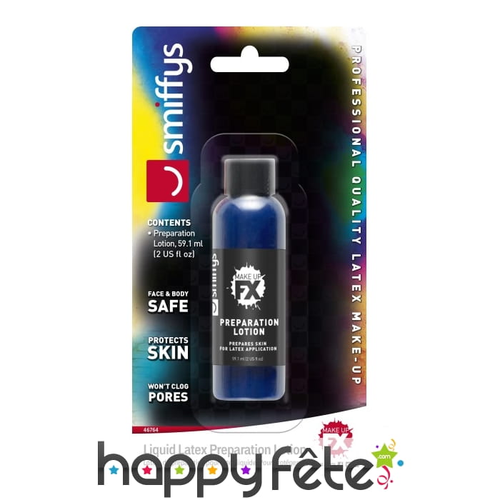 Lotion préparatrice pour latex cosmétique