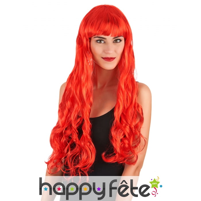 Longue perruque rouge ondulée