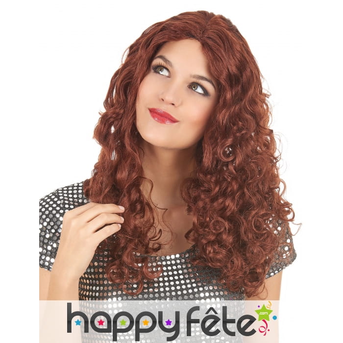 Longue perruque rousse bouclée