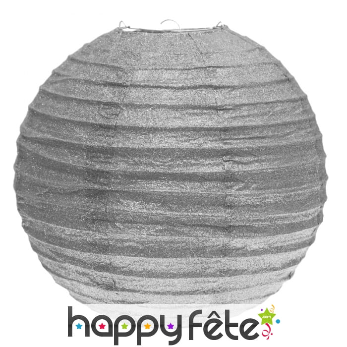 Lanterne ronde argentée de 30cm