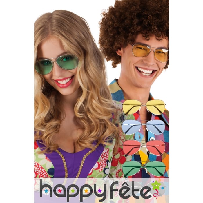 Lunettes rétro avec verres colorés