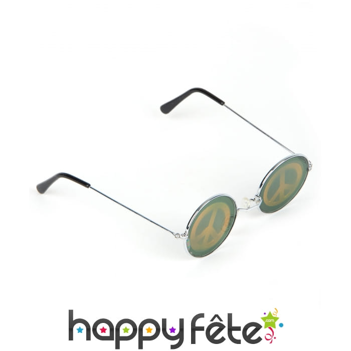 Lunettes rondes avec symbole peace and love