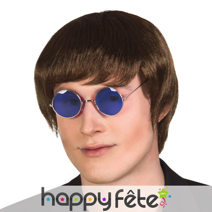 Lunettes rondes bleues style hippie