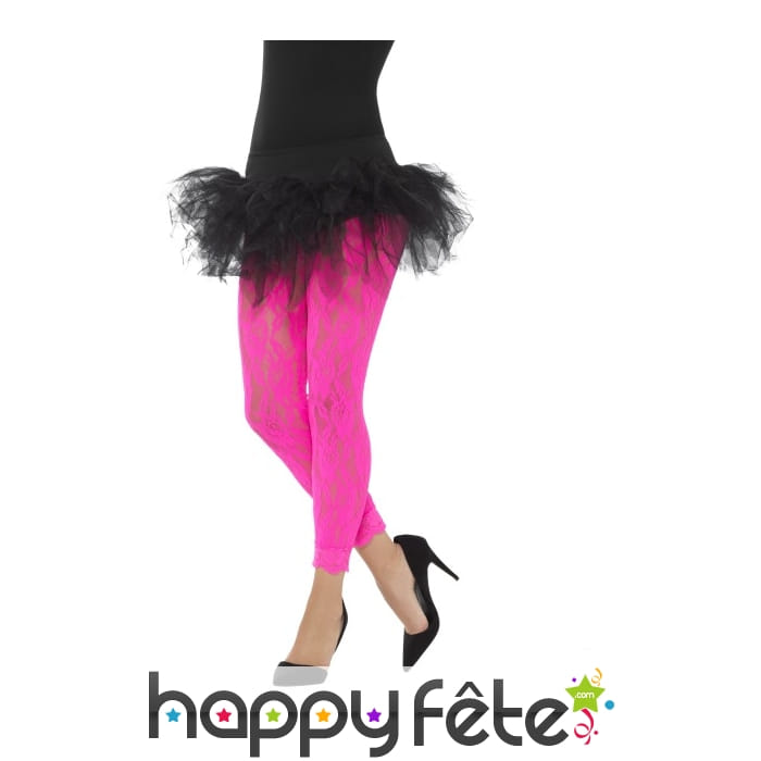 Legging rose dentelles années 80