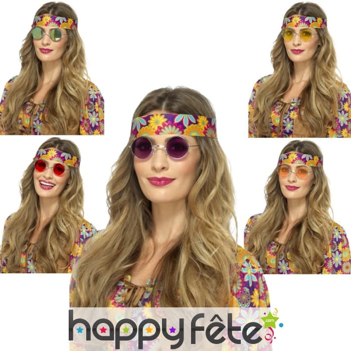 Lunettes rondes de style hippie