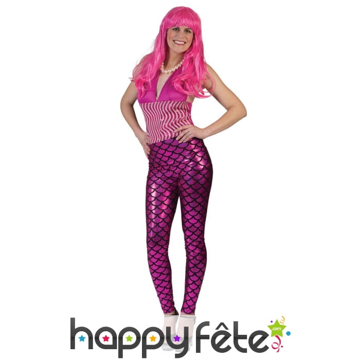 Legging rose écailles de sirène