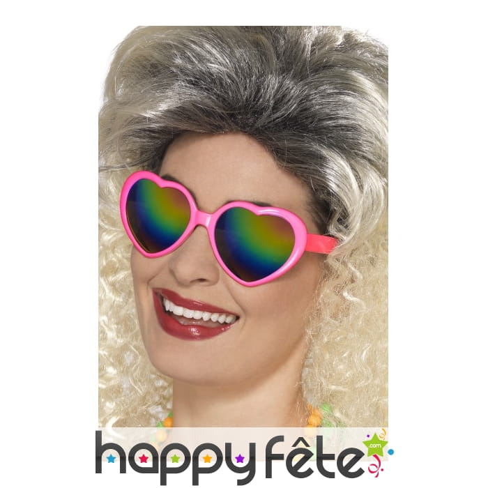 Lunettes rose en forme de coeur