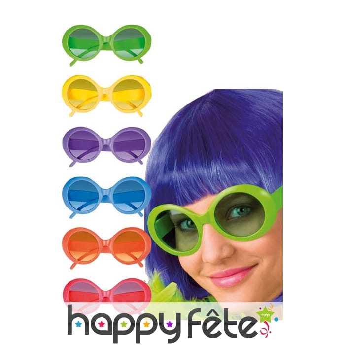 Lunettes rondes fluorescentes. uv400