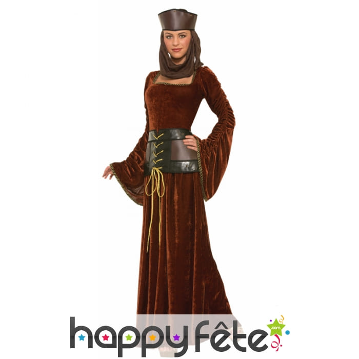 Longue robe médiévale effet velours