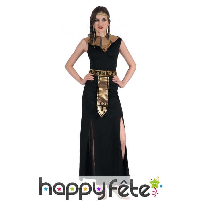Longue robe noire egyptienne pour femme