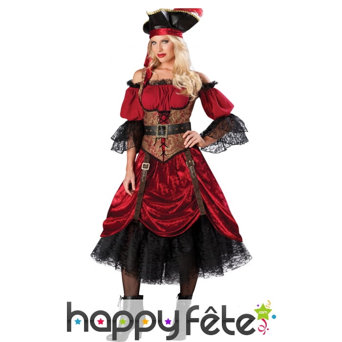 Longue robe premium de Pirate rouge