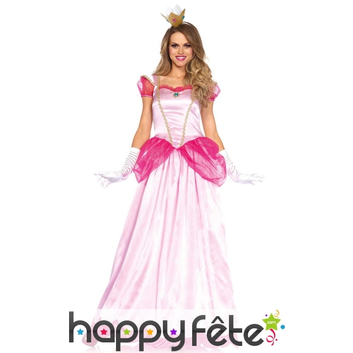 Longue robe princesse peach pour femme