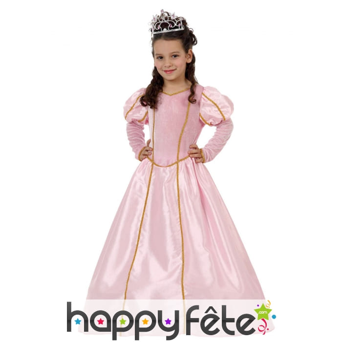 Longue robe rose de princesse pour enfant