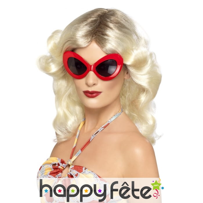 Lunettes rouge style années 70