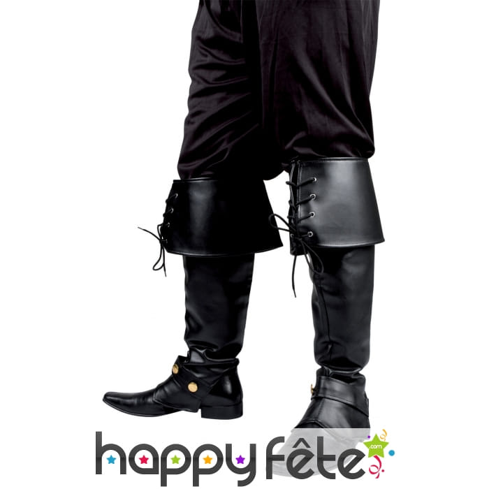 Luxueuses sur-bottes noires de pirate