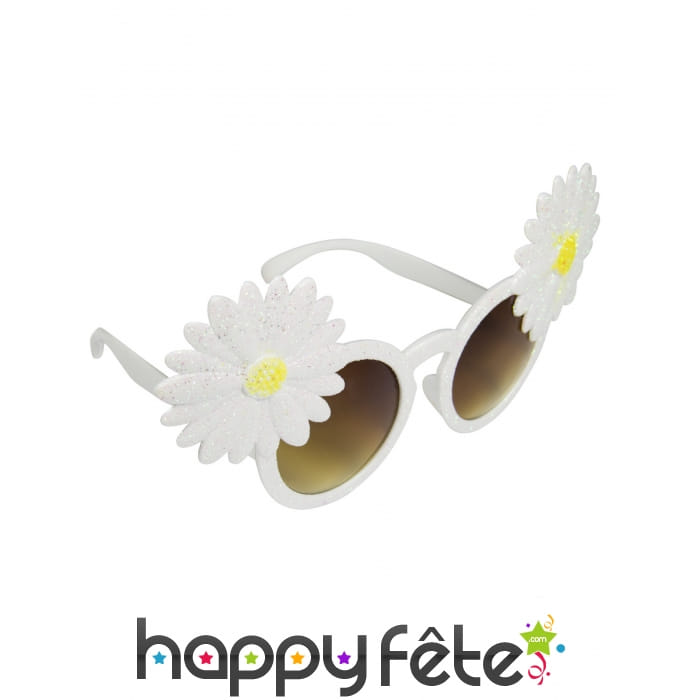Lunettes style hippie avec marguerites
