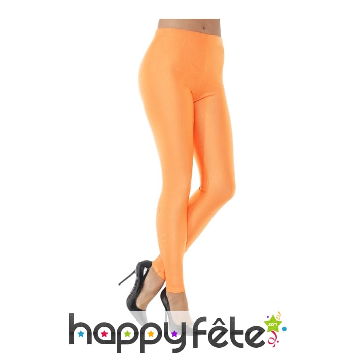 Legging spandex orange fluo années 80