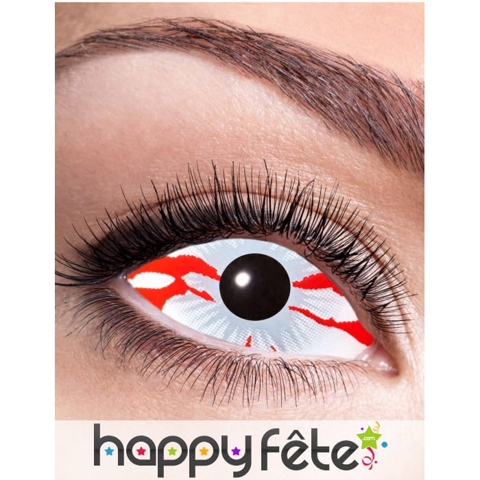 Lentilles sclera oeil en sang