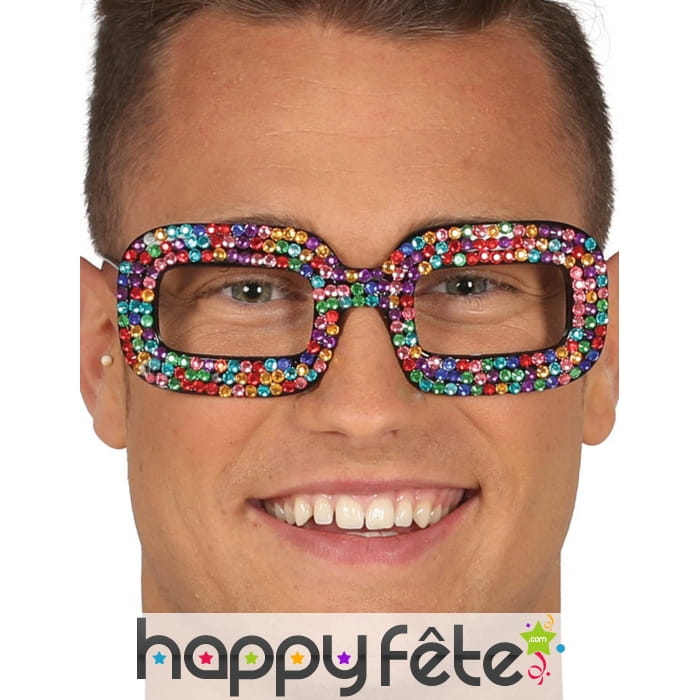 Lunettes style pop Elton Jhon avec brillants
