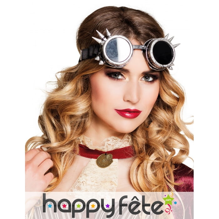 Lunettes Steampunk rondes argentées