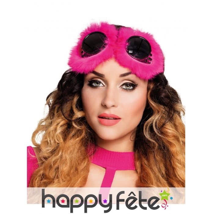 Lunettes Steampunk rose avec froufrous