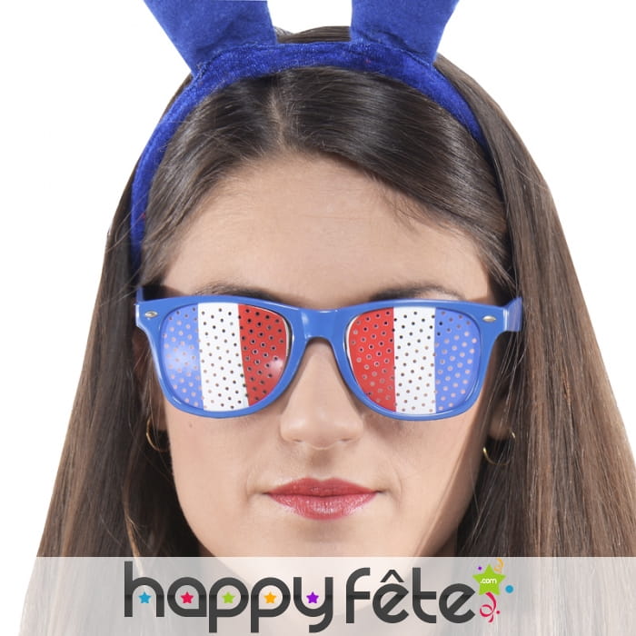 Lunettes tricolores bleu blanc rouge