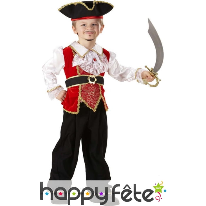 Luxueuse tenue de petit capitaine pirate