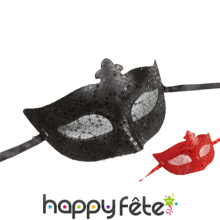 Loup vénitien avec voile et sequins