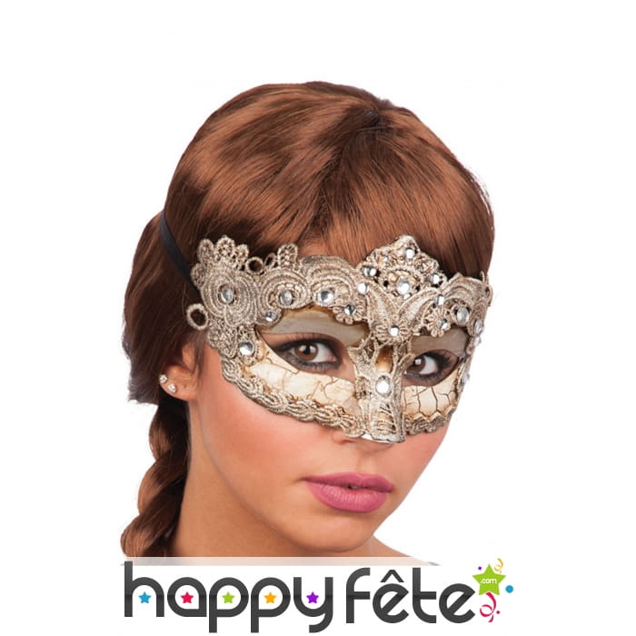 Loup Vénitien de luxe en dentelle grise