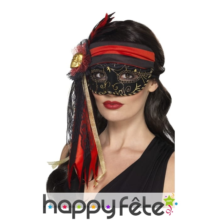 Loup vénitien de piratesse noire