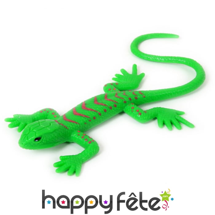Lézard vert en plastique de 18cm