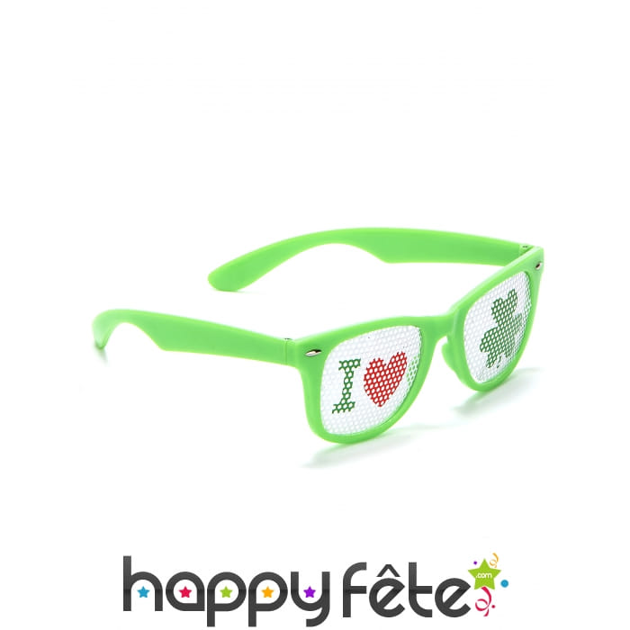 Lunettes vertes I love Saint-Patrick