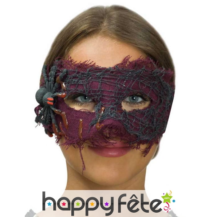 Loup violet tissu déchiré et araignée