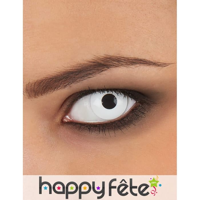Lentille yeux blancs avec correction usage unique