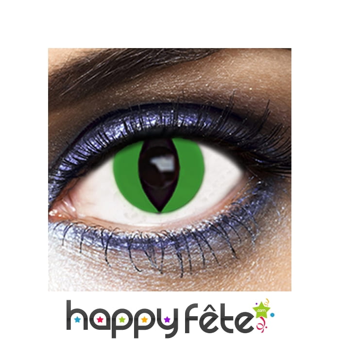 Lentilles yeux de chat fond vert