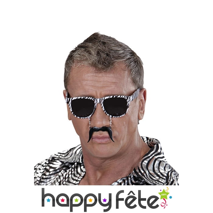 Lunettes zébrées avec petite moustache