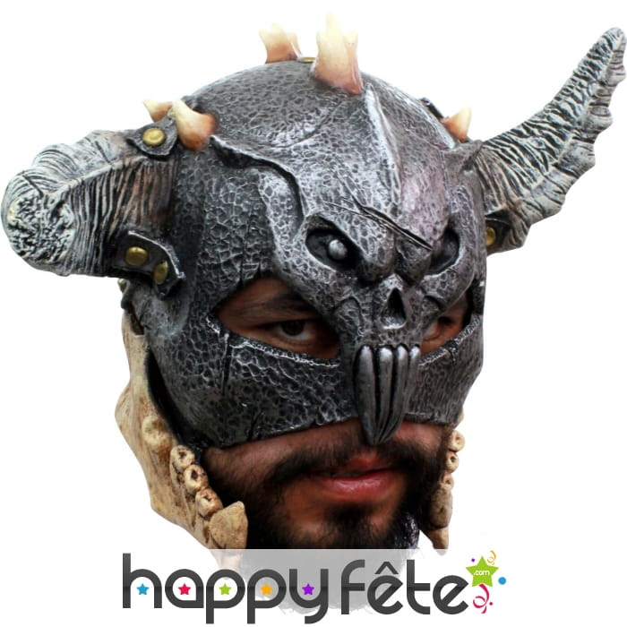 Masque 3/4 de guerrier avec cornes