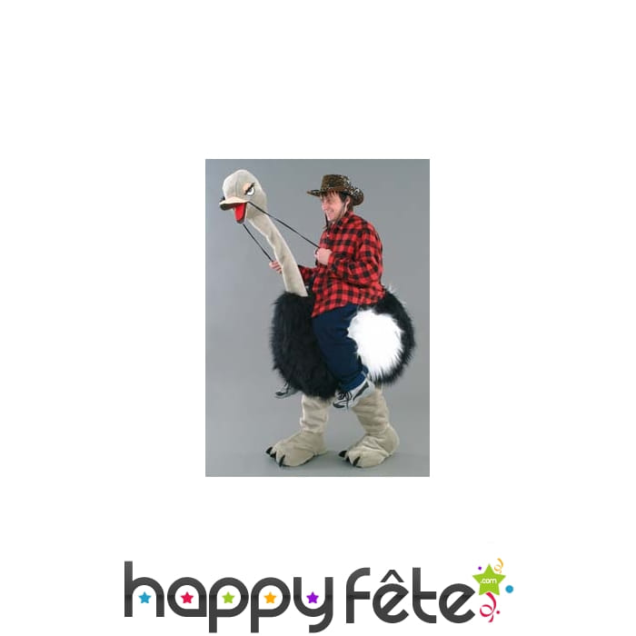 Mascotte autruche et cavalier