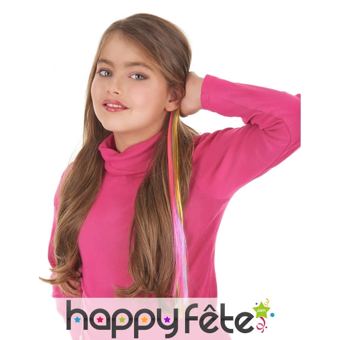 Mèche arc-en-ciel pour cheveux, 38cm