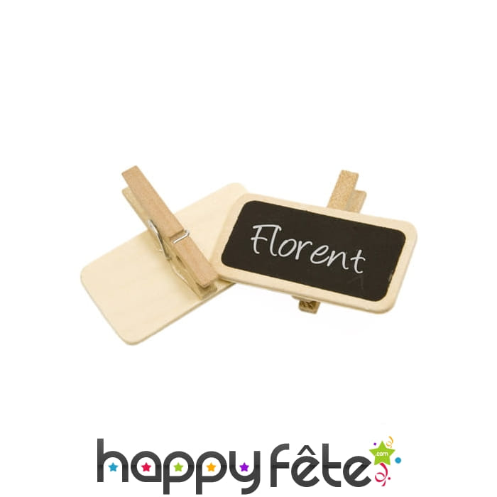 Mini ardoises en bois naturel sur pince