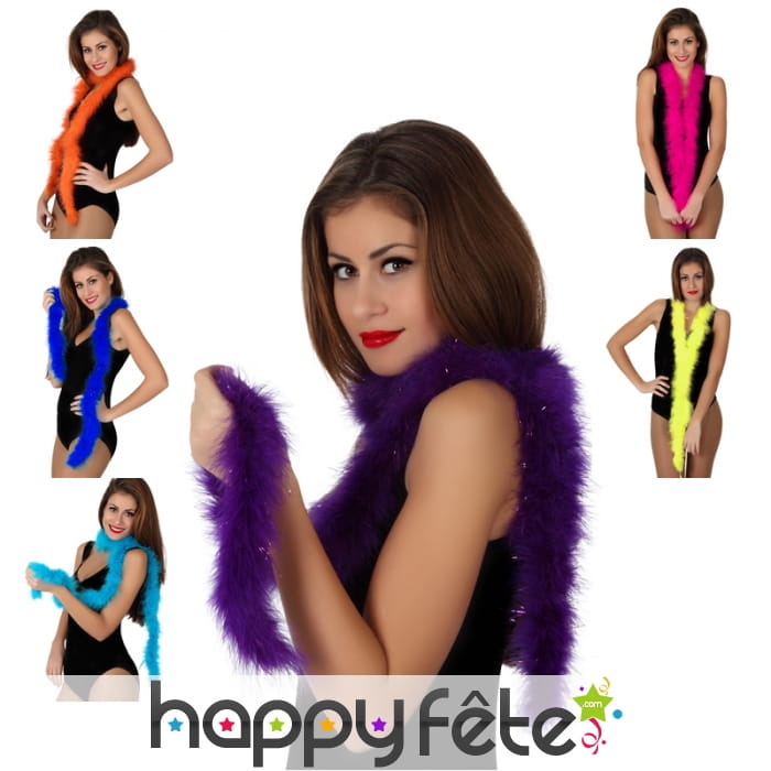 Marabou avec lamelles irisées, 185cm