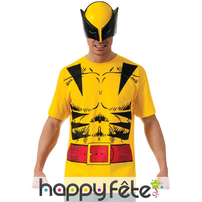 Masque avec T-shirt jaune de Wolverine pour homme