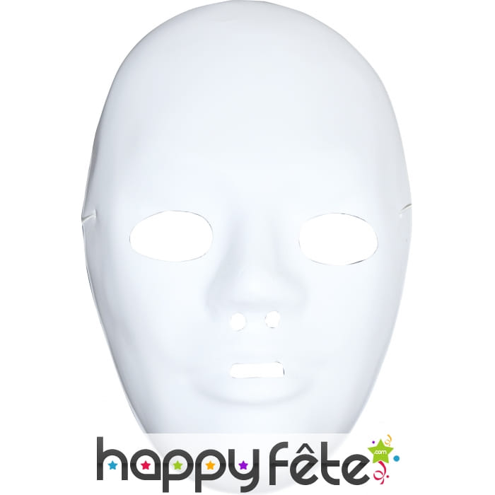 Masque blanc avec front a peindre et décorer