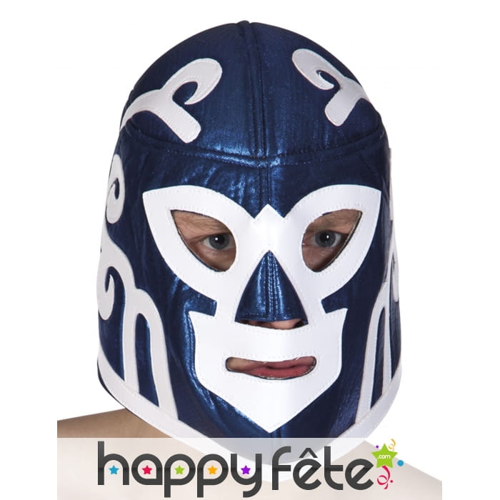 Masque bleu de catcheur pour adulte