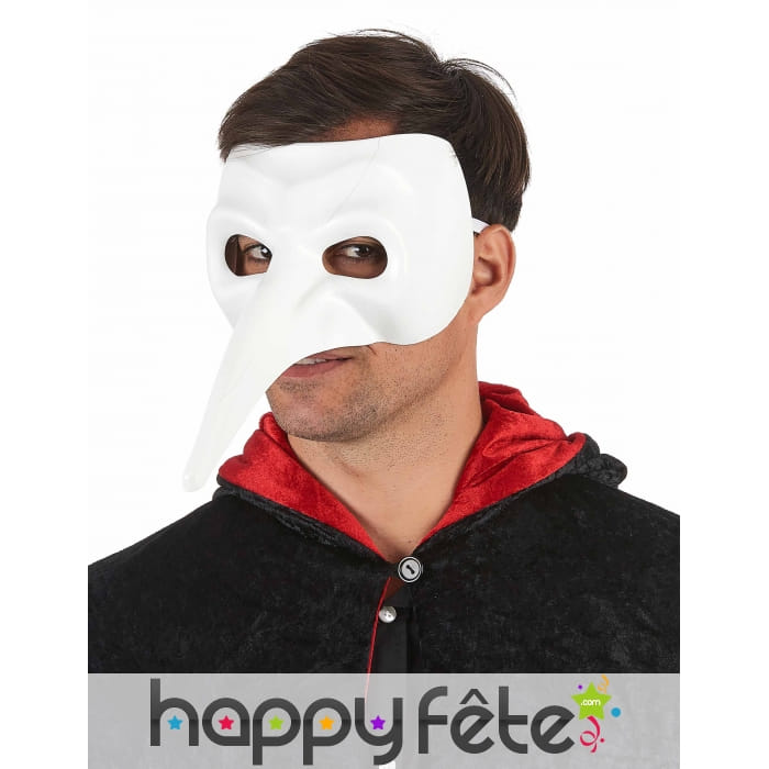 Masque blanc uni docteur de la peste