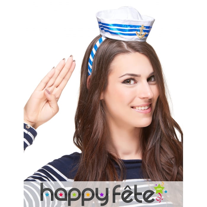 Mini chapeau bleu blanc de marin