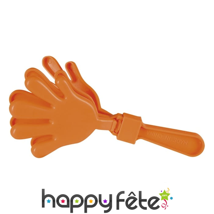 Main clap-clap orange de 29 cm
